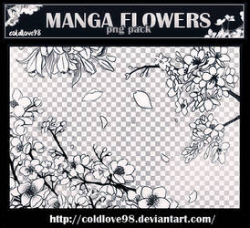 Manga Flowers Png's Pack | ColdLove98