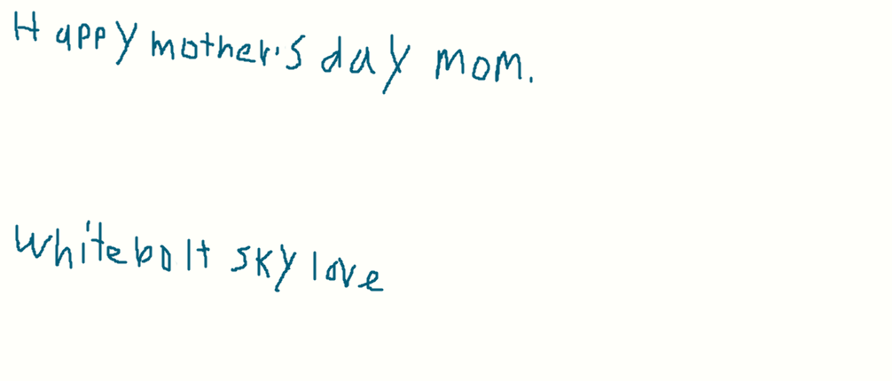 a mother's day card for whitestar