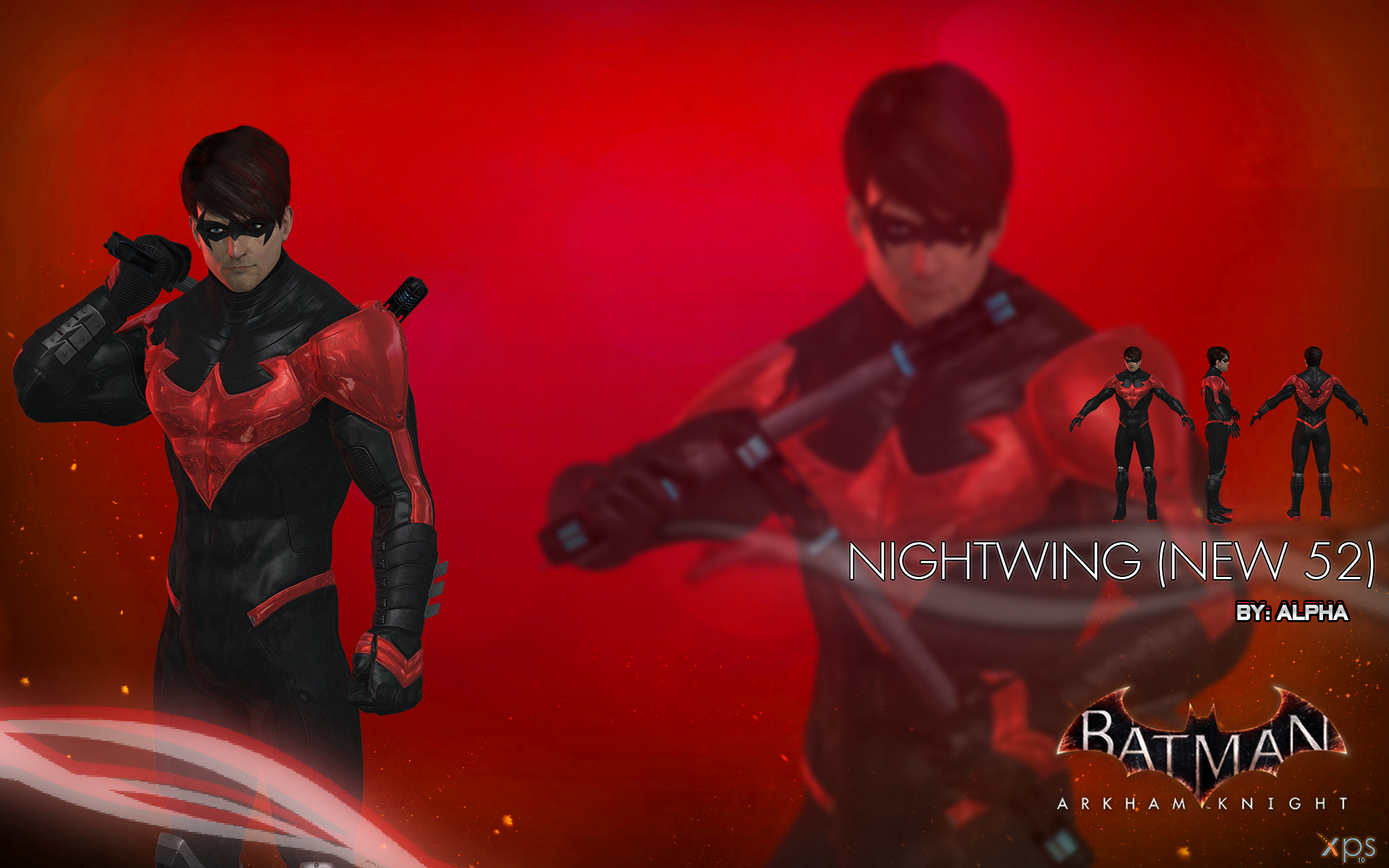 nightwing arkham city red