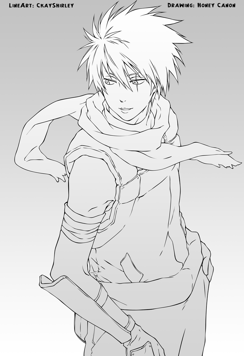 Young Kakashi Lineart