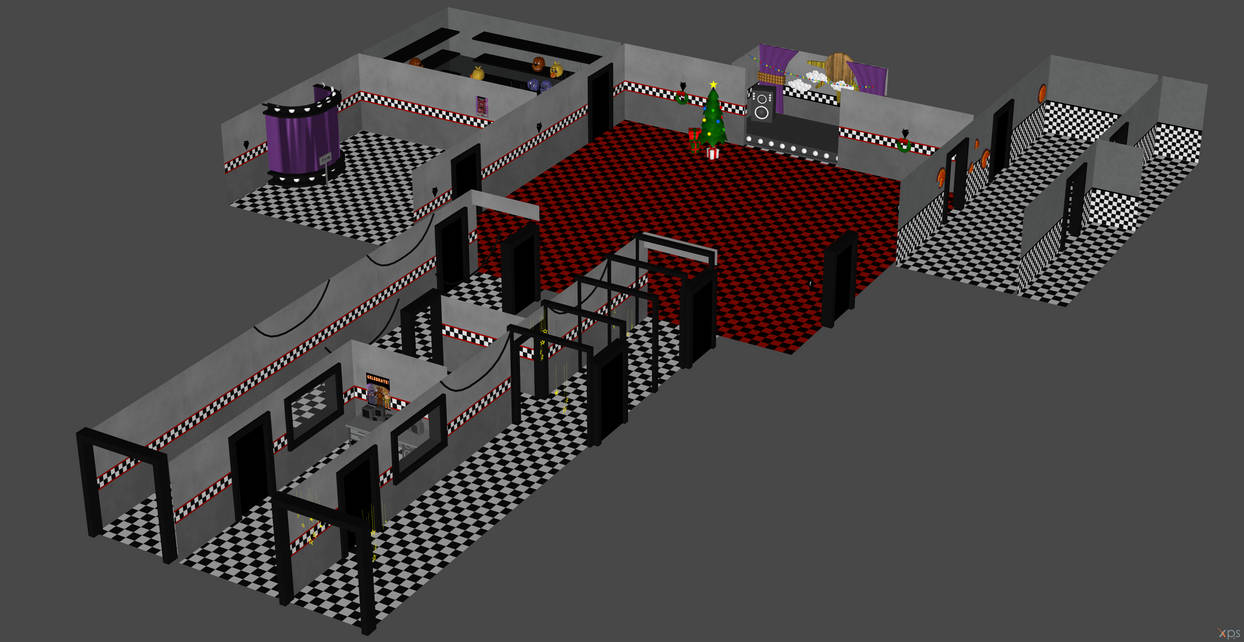 FNAF 1 Pizzeria XPS Model By Godzillajack2 On DeviantArt FNAF 1 Pizzeria XPS Model By Godzillajack2 On DeviantArt