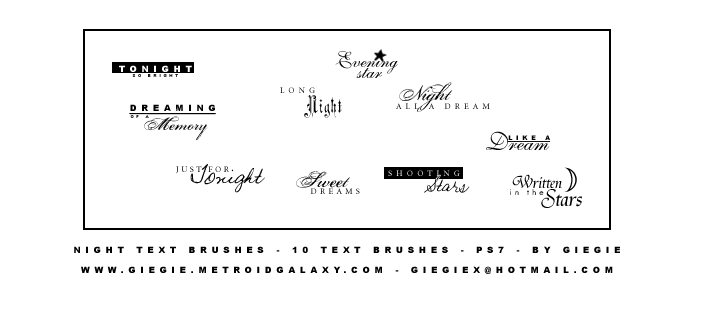 Night Text Brushes