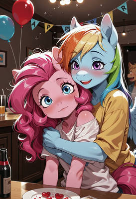 Rainbow Dash Pinkie Pie Party Hug (Video)