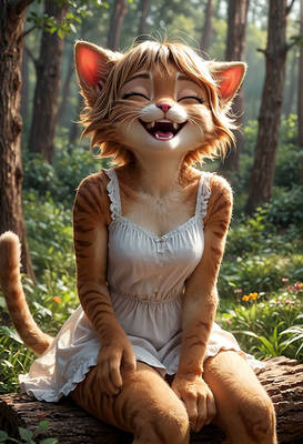 Catgirl Laughing in Forest (Video)
