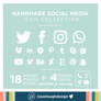 Handmade Social Media Icons - Vector