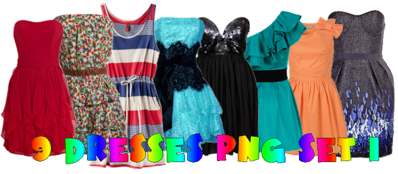 9 Dresses Png SET_1