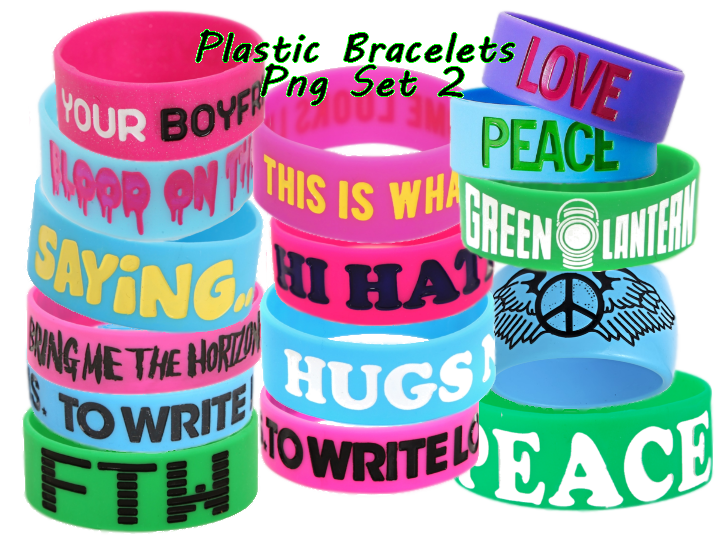 Plastic Bracelets PNG Set 2