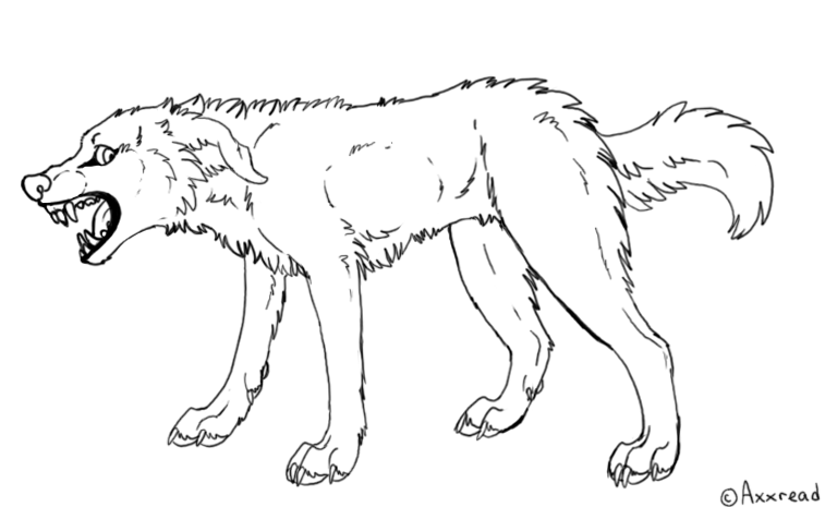 Snarling Dog Lineart By Axxread On Deviantart