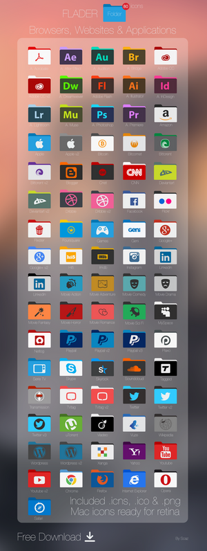 Flader : Browser, website, App +80 folders
