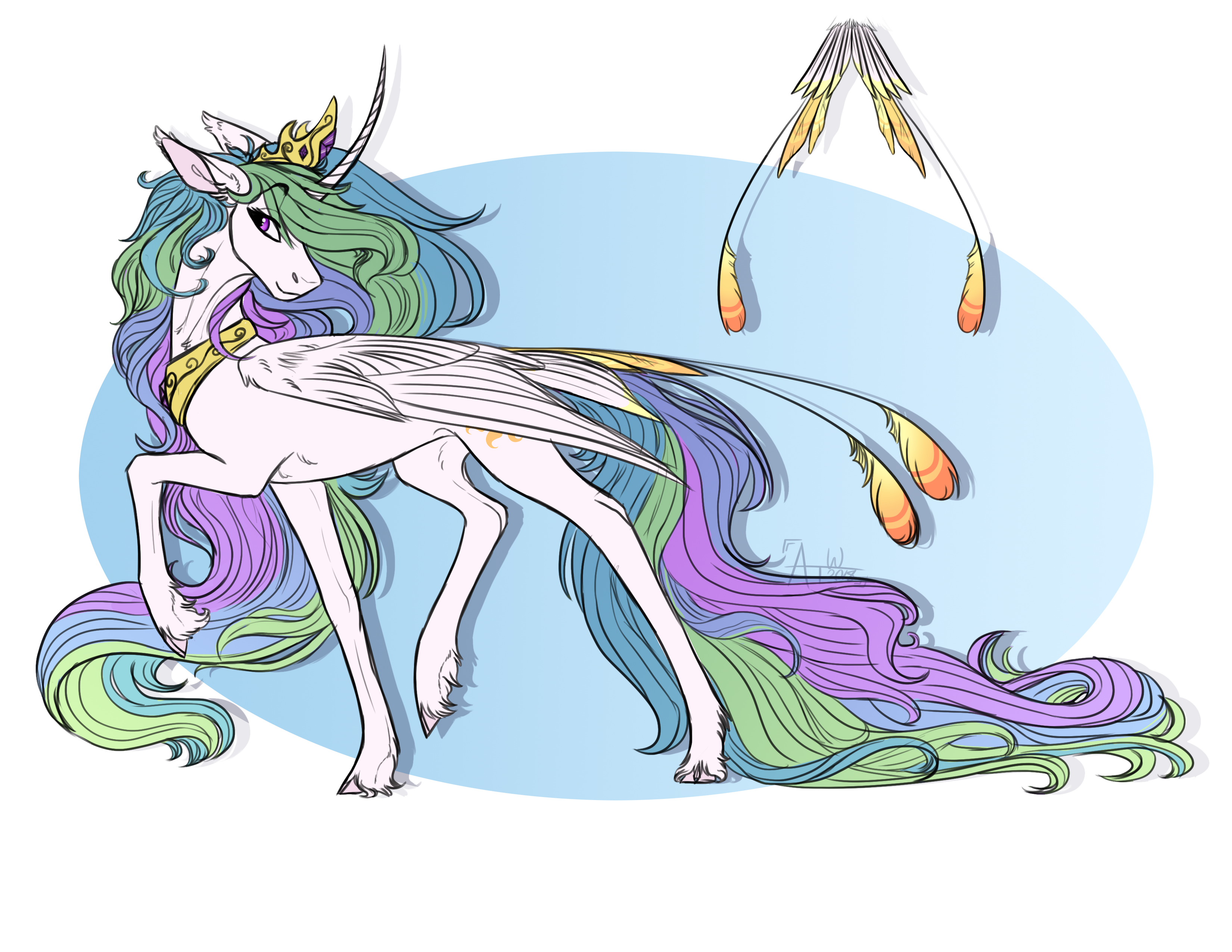 [MLP] Princess Celestia Sketch by Viisrah on DeviantArt