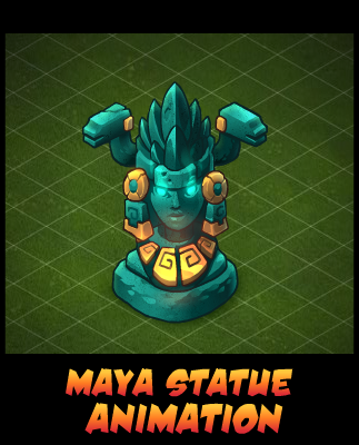 Mayan goddess statue Animation