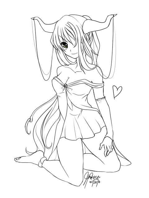 anime girl lineart erangot deviantart anime girl lineart erangot deviantart