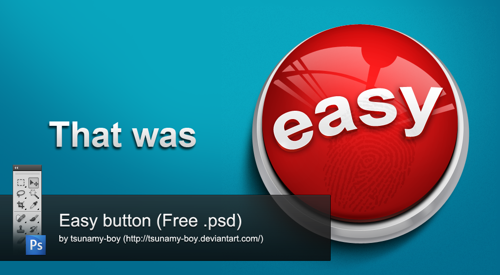 Easy button free PSD