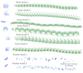 Grass and feather brushes (FireAlpaca Free)