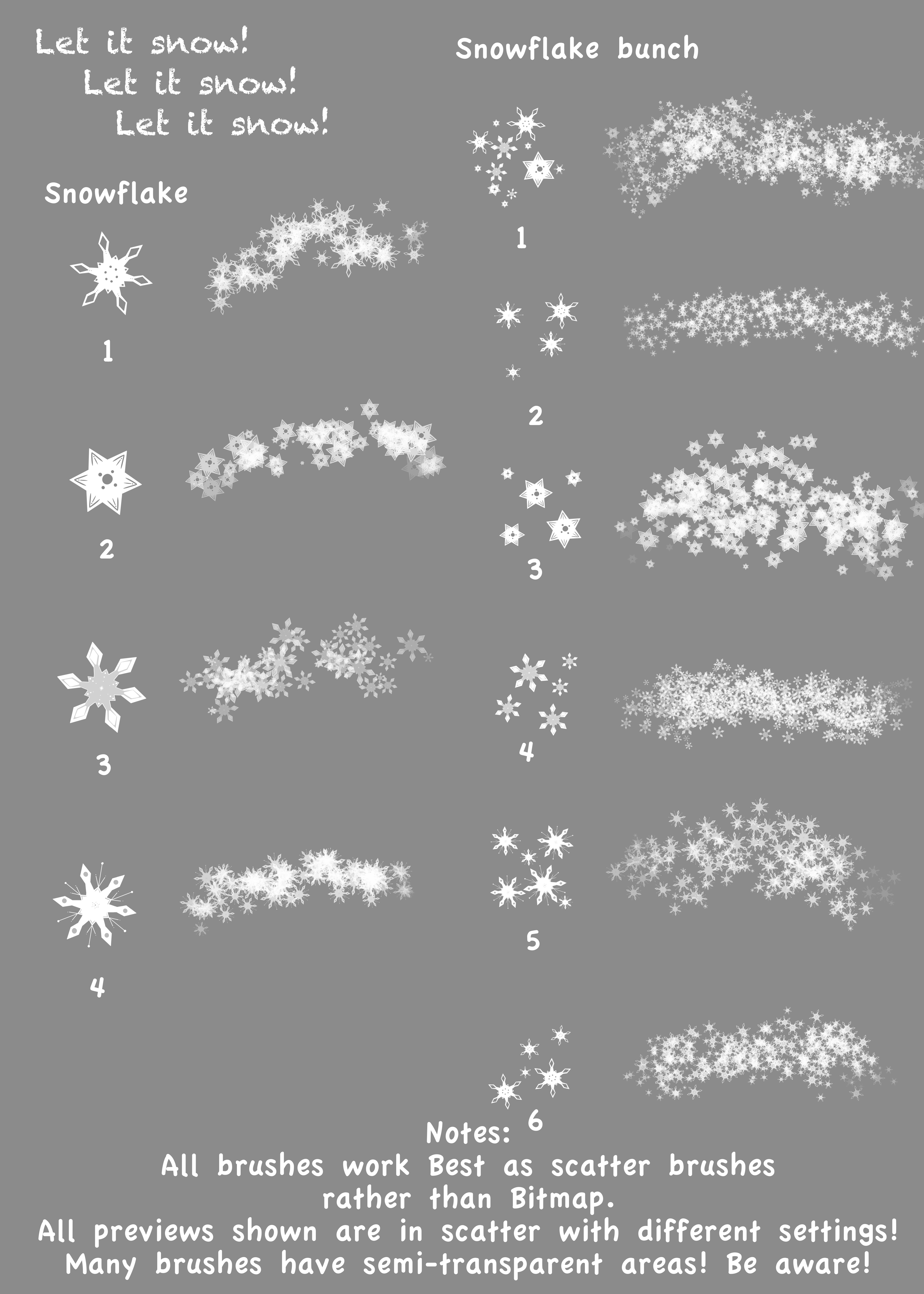 Free Firealpaca snowflake brushes!