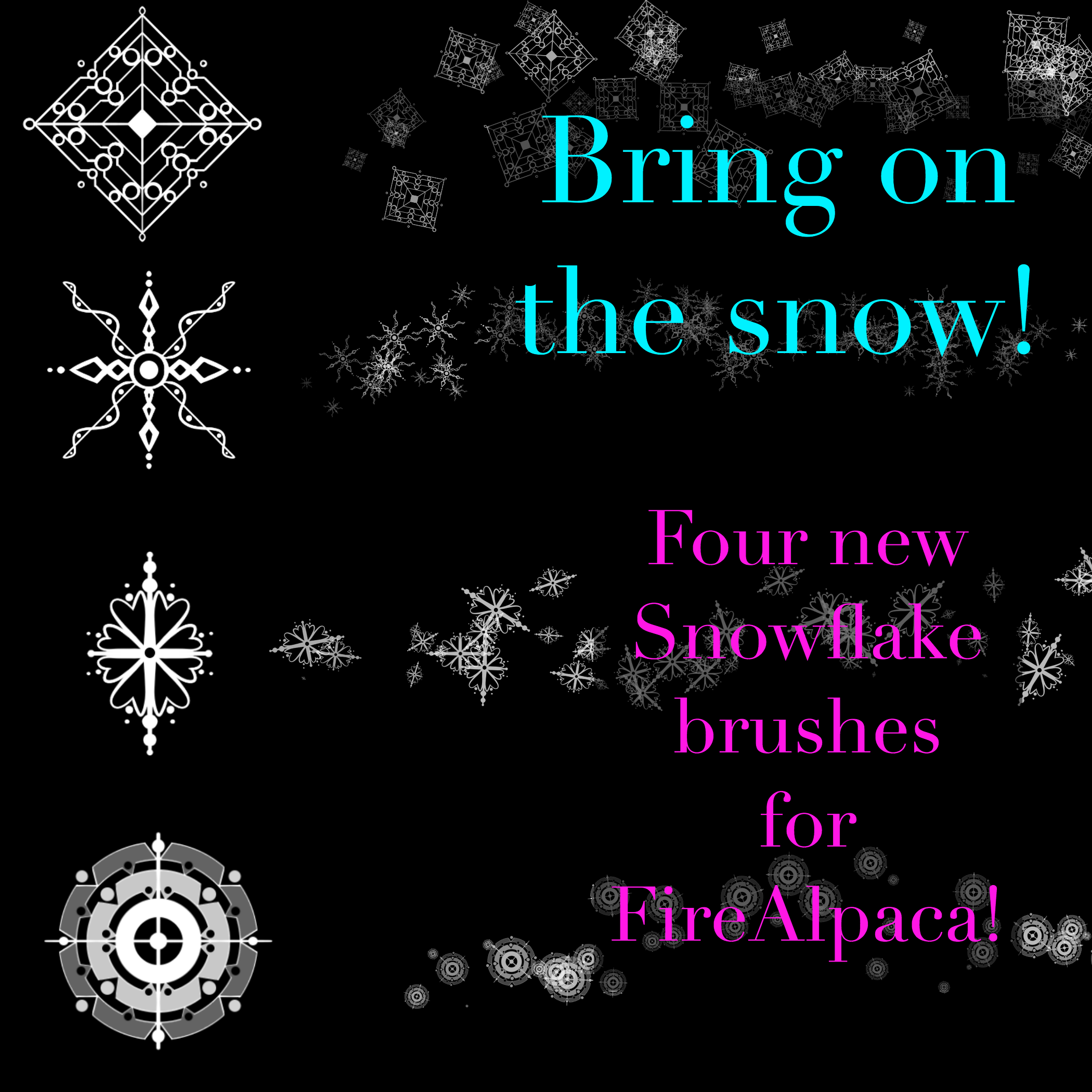 Snowflake brushes FireAlpaca pack 3