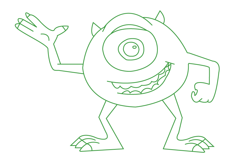 Outline Mike Wazowski by peixe66 on DeviantArt