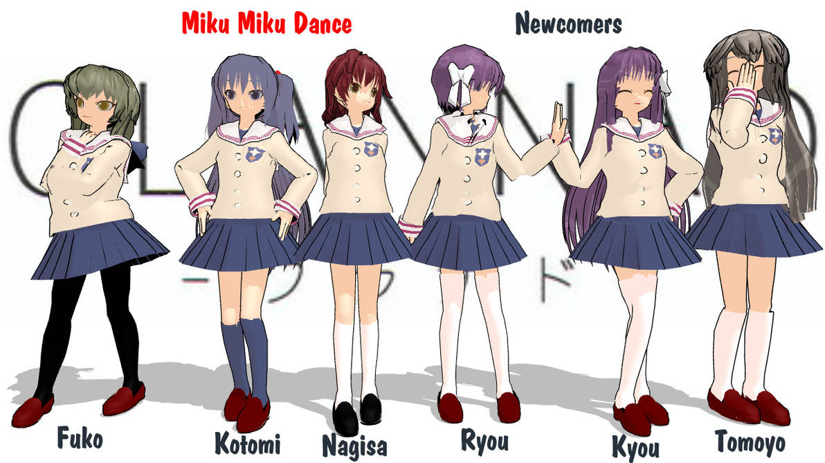 Wallpaper Mmd Newcomers Clannad Girls Retired By Mbarnesmmd On Deviantart For iPhone