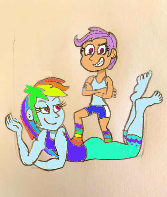 Rainbow Dash and Scootaloo Position by 13mcjunkinm on DeviantArt