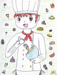 Chicken-Yuki Art Trade: Carl the Chef by Jax102