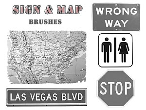 PS Brushes - Signs and Maps