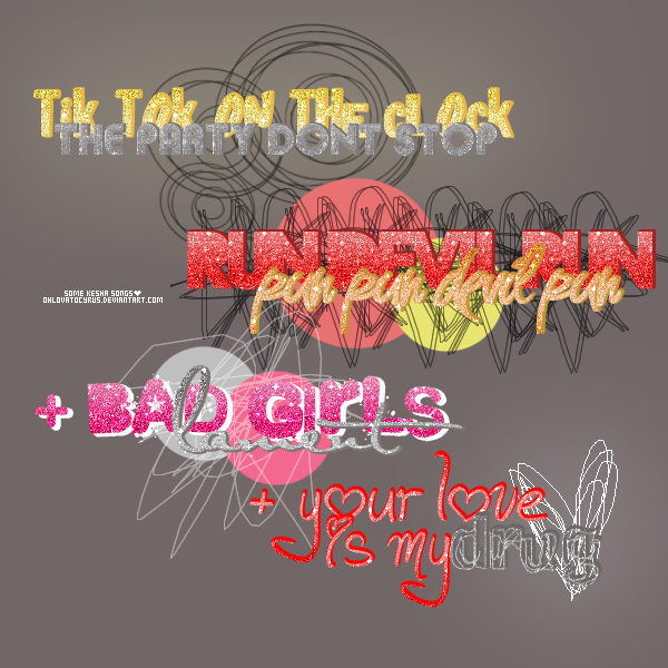 + png text Ke$Ha lyrics