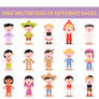 free vector kids of different races