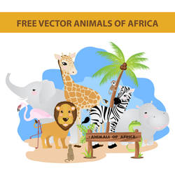 free vector animals of africa