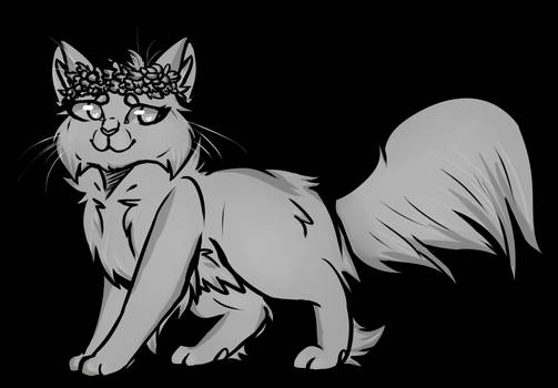 *FREE* Flower Crown Kitty Line Art