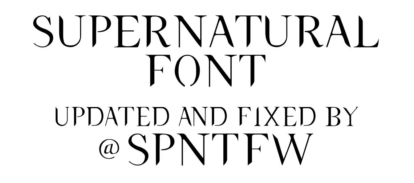 Supernatural Font by spntfw on DeviantArt