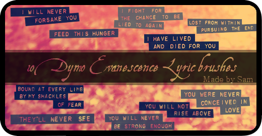 Evanescence Lyric brushes