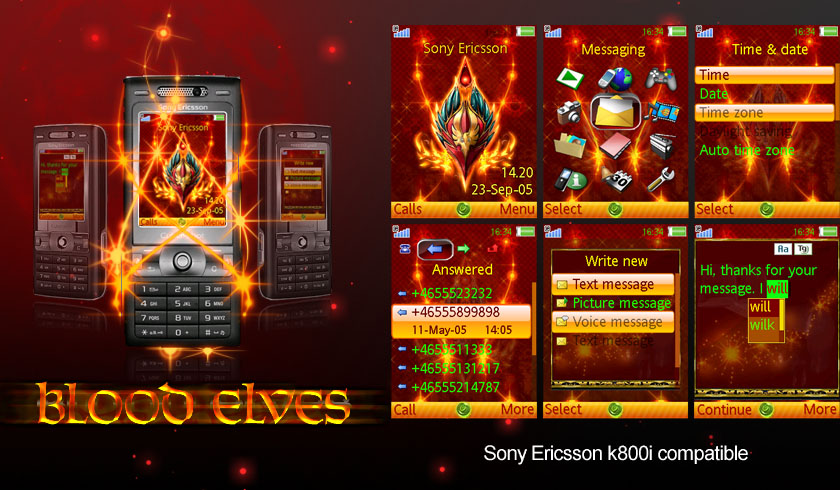 -BloodElf- Sony Ericsson Skin