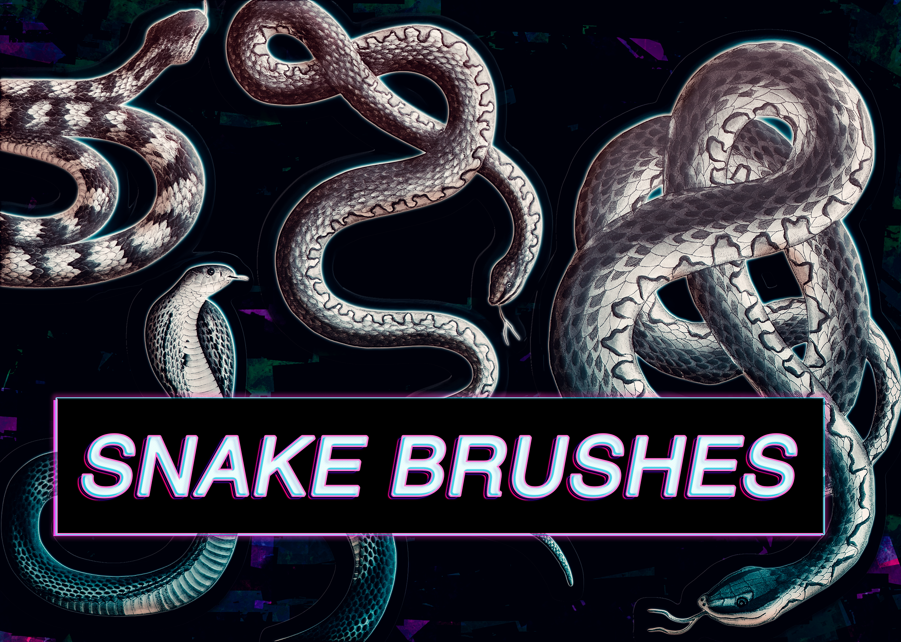 Snake brushes for photoshop - free by lemongrassandsleep on DeviantArt