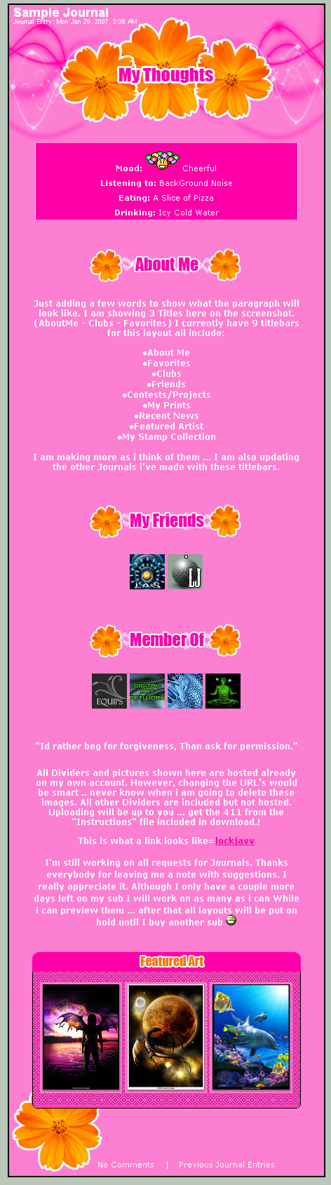 Pink Floral CSS Template by lockjavv on DeviantArt