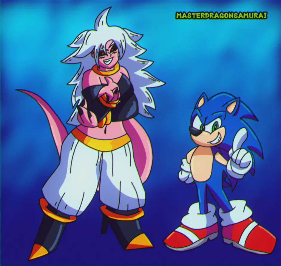 [Comm] Android 21 and Sonic by MasterDragonSamurai