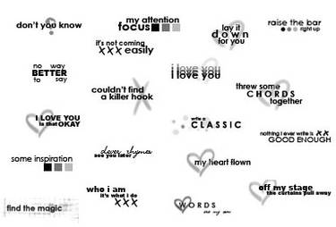 'These Words' lyric brushes