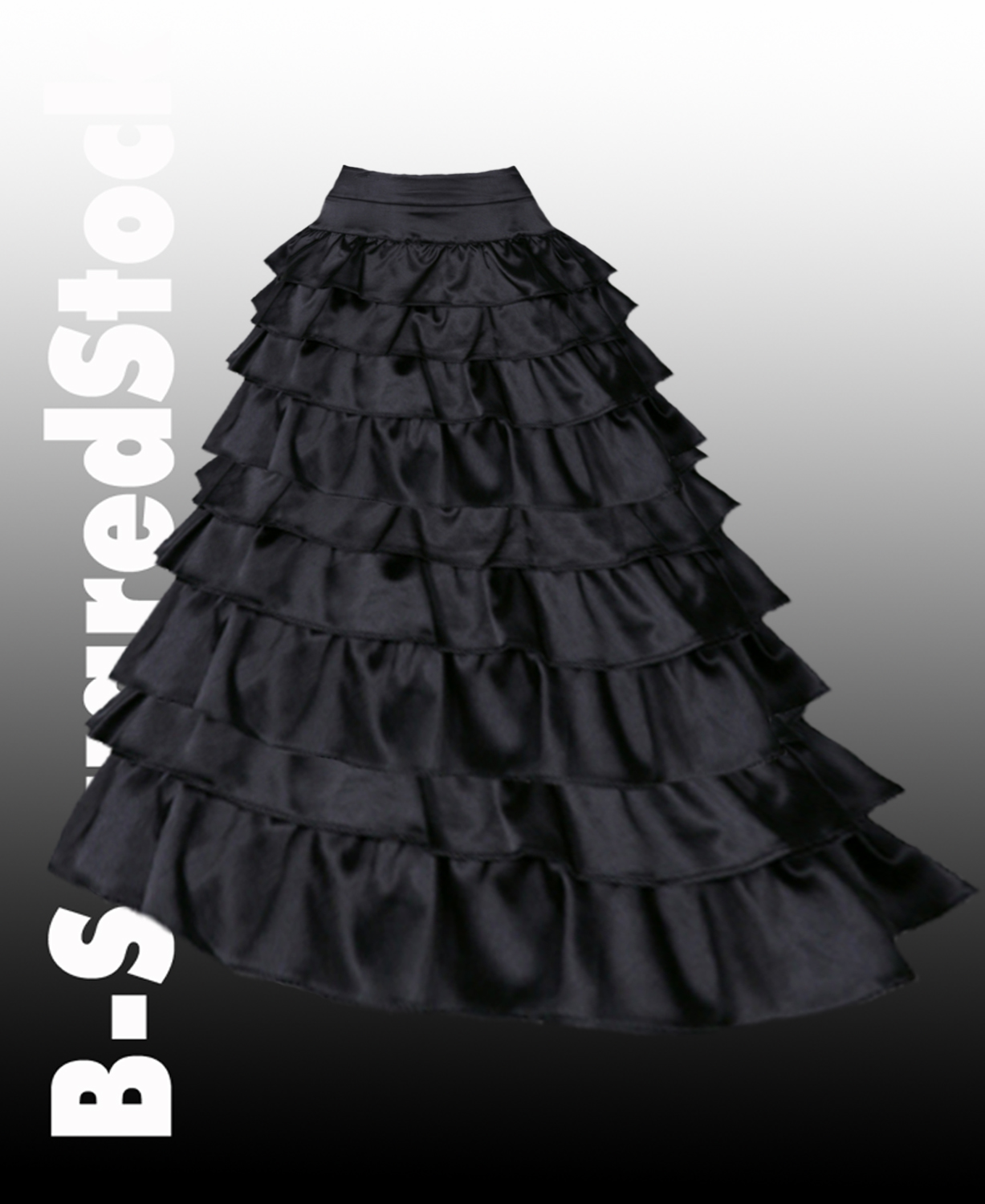 Black Ruffle Skirt Side PSD