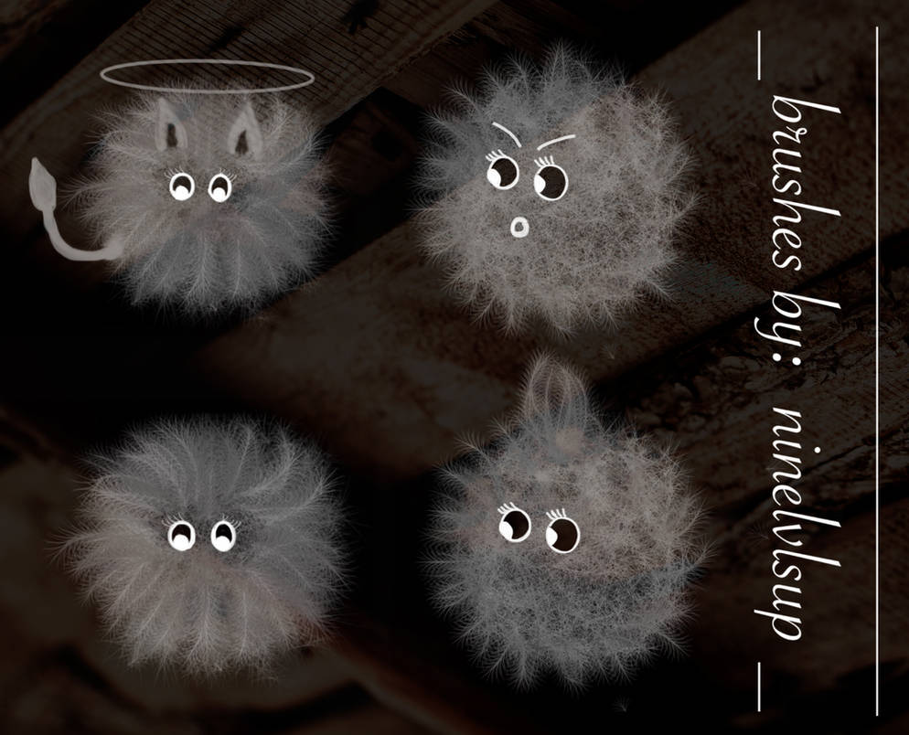 Cute Dust Bunnies Brushes by ninelvlsup on DeviantArt