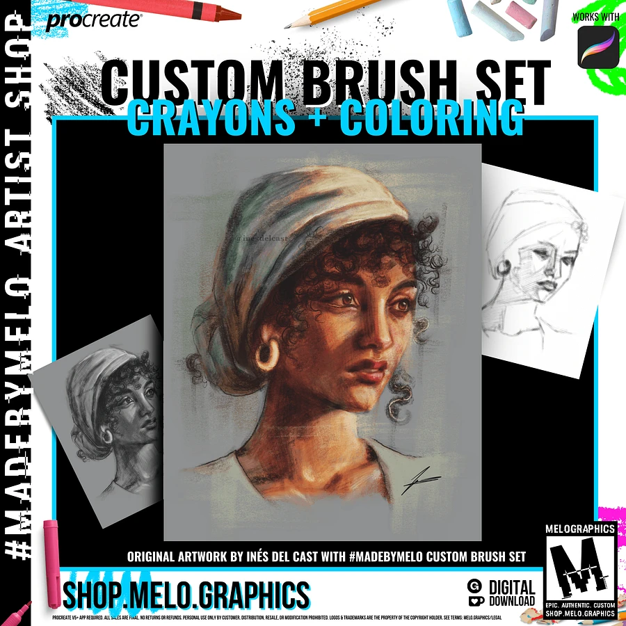 Crayons Coloring Procreate Brush Set MadeByMELO
