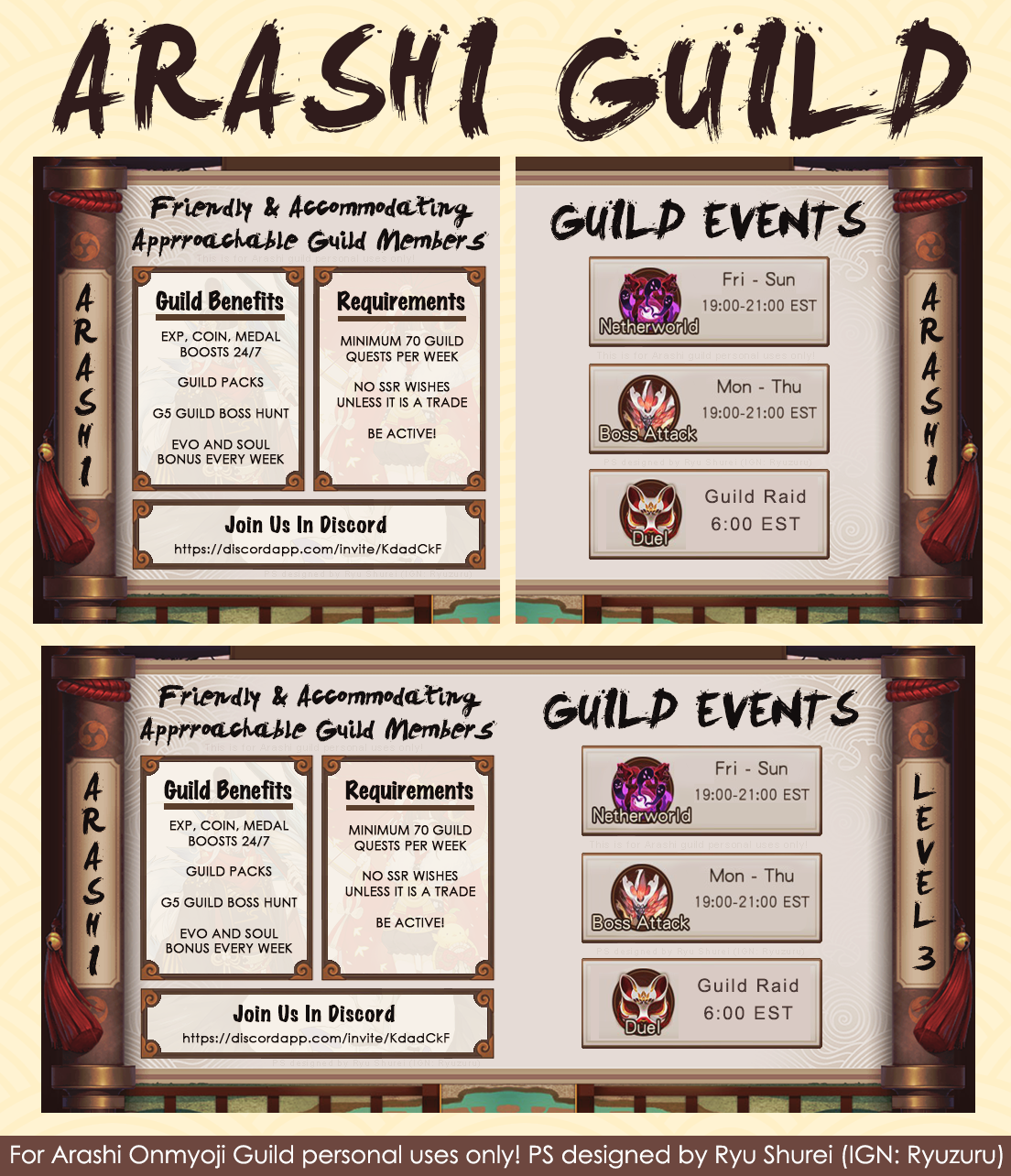 Arashi | Onmyoji | Request | Guild Recruitment by ryushurei on 