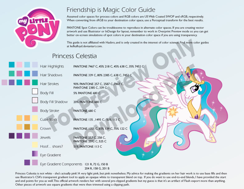 My little pony коды. Палитра цветов принцессы Селестии. Princess Celestia Color Guide. Принцесса Селестия колор гайд. Селестия пони палитра.