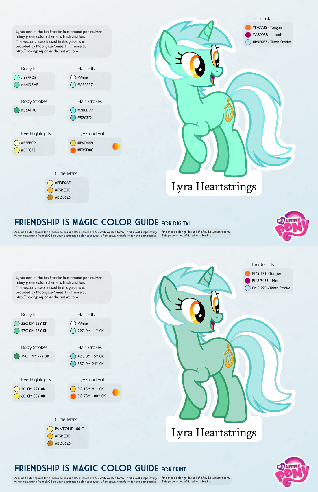 My Little Pony: Friendship is Magic Color Guides by kefkafloyd on