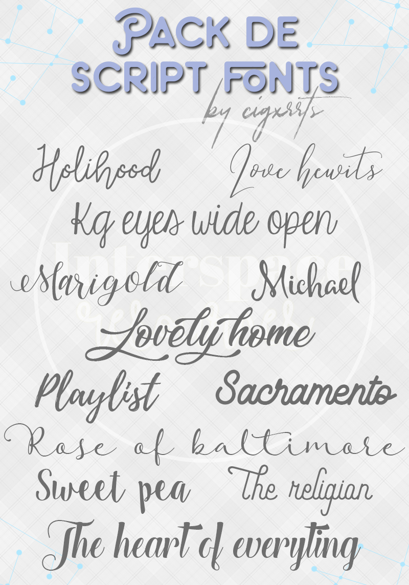 Pack de script fonts by cigxrrts