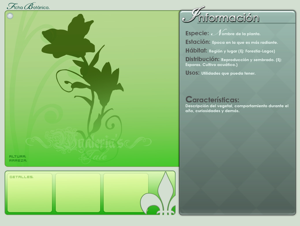 .Ficha para la botanica de Wynleria.
