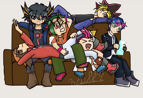 ( YGO draw the squad) yutagonists on the couch