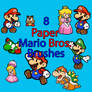8 Paper Mario bros. Brushes