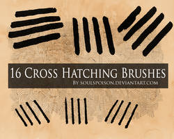 16 Crosshatching Brushes