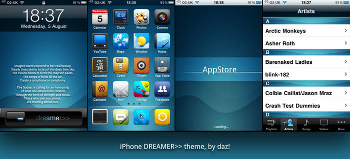 Dreamer iPhone theme