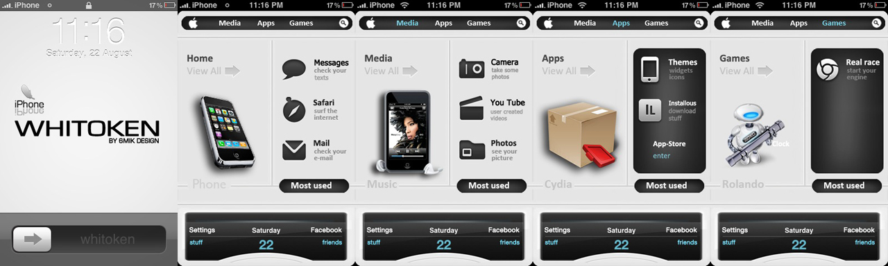 Whitoken iphone theme by 6mik