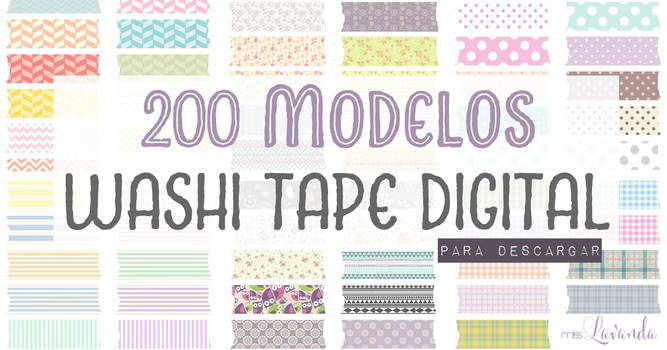 200 kinds of Washi Tape Digital (Free Download)